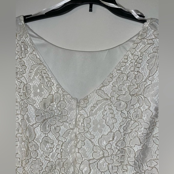 NWT Marina Lace Dress, Size 10, Ivory w/ slight gold lace - Picture 4 of 9